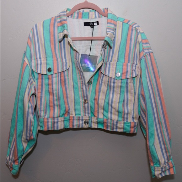 Missguided Jackets & Blazers - Misguided Denim - striped denim midi jacket
